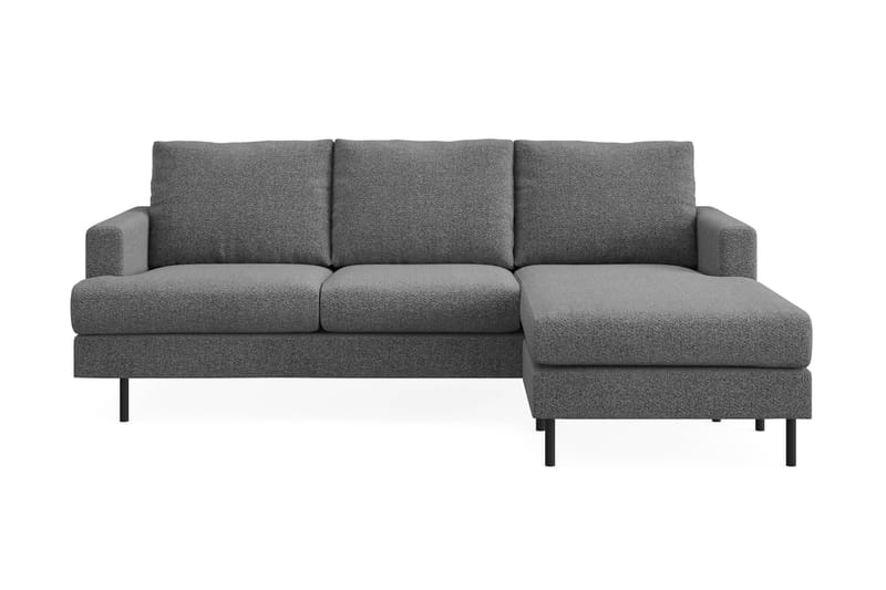 Menard Compact 3-seters Høyrevendt L-formet Divansofa i Stoff, Mørk grå