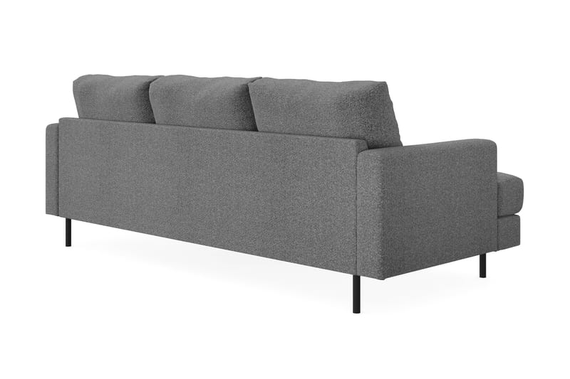 Menard Compact 3-seters Høyrevendt L-formet Divansofa i Stoff - Mørk grå - Møbler - Sofaer - Sofaer med sjeselong - 3 seters sofa med divan