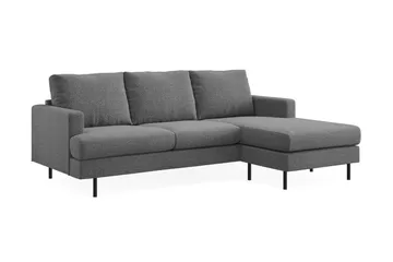Menard Compact 3-seters Høyrevendt L-formet Divansofa i Stoff - Mørk grå - Møbler - Sofaer - Sofaer med sjeselong - 3 seters sofa med divan