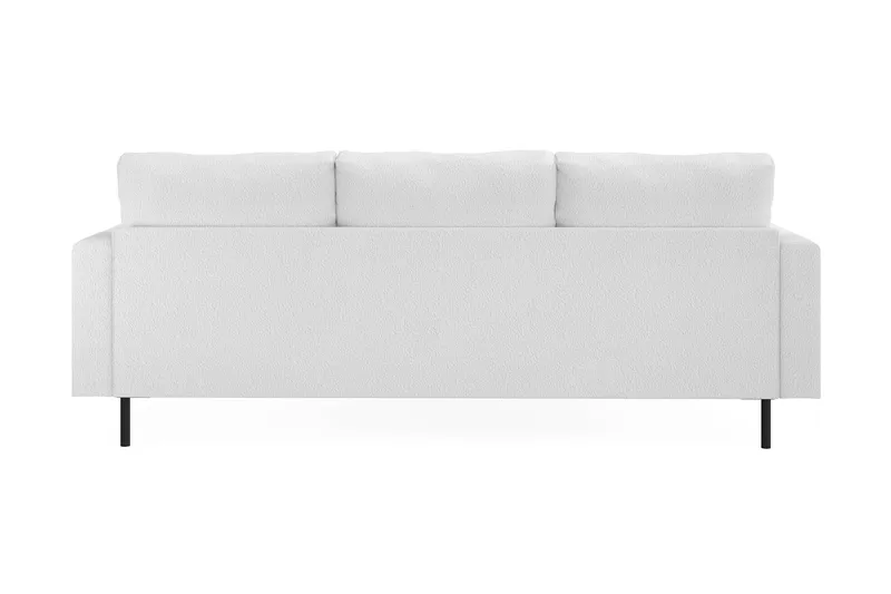 Menard Compact 3-seters Venstrevendt L-formet Divansofa i Bouclé - Hvit - Møbler - Sofaer - Sofaer med sjeselong - 3 seters sofa med divan