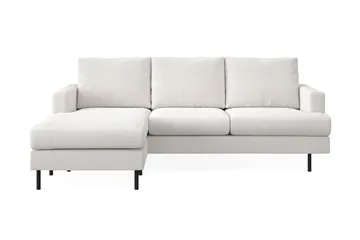 Menard Compact 3-seters Venstrevendt L-formet Divansofa i Bouclé - Hvit - Møbler - Sofaer - Sofaer med sjeselong - 3 seters sofa med divan