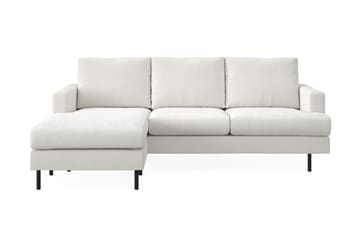 Menard Compact 3-seters Venstrevendt L-formet Divansofa i Bouclé - Hvit - Møbler - Sofaer - Sofaer med sjeselong - 3 seters sofa med divan