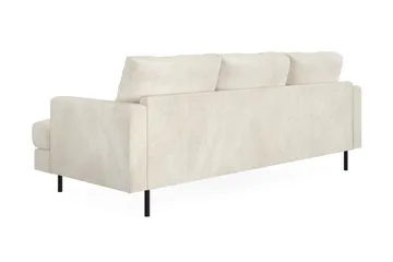 Menard Compact 3-seters Venstrevendt L-formet Divansofa i Fløyel - Kremhvit - Møbler - Sofaer - Sofaer med sjeselong - 3 seters sofa med divan