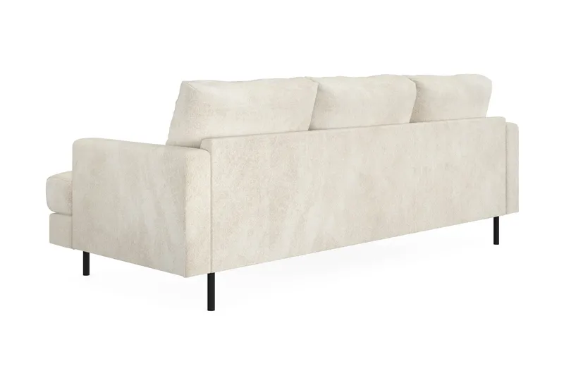 Menard Compact 3-seters Venstrevendt L-formet Divansofa i Fløyel - Kremhvit - Møbler - Sofaer - Sofaer med sjeselong - 3 seters sofa med divan