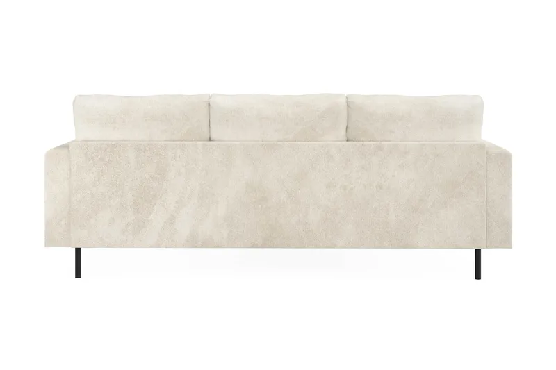 Menard Compact 3-seters Venstrevendt L-formet Divansofa i Fløyel - Kremhvit - Møbler - Sofaer - Sofaer med sjeselong - 3 seters sofa med divan