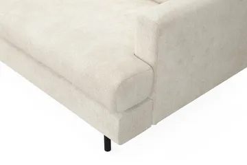 Menard Compact 3-seters Venstrevendt L-formet Divansofa i Fløyel - Kremhvit - Møbler - Sofaer - Sofaer med sjeselong - 3 seters sofa med divan