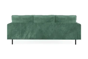 Menard Compact 3-seters Venstrevendt L-formet Divansofa i Fløyel - Mørk grønn - Møbler - Sofaer - Sofaer med sjeselong - 3 seters sofa med divan