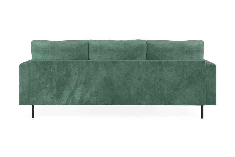Menard Compact 3-seters Venstrevendt L-formet Divansofa i Fløyel - Mørk grønn - Møbler - Sofaer - Sofaer med sjeselong - 3 seters sofa med divan