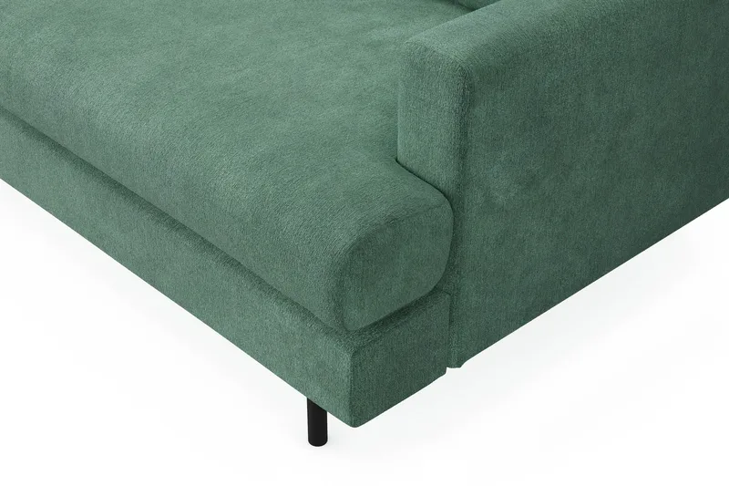 Menard Compact 3-seters Venstrevendt L-formet Divansofa i Fløyel - Mørk grønn - Møbler - Sofaer - Sofaer med sjeselong - 3 seters sofa med divan