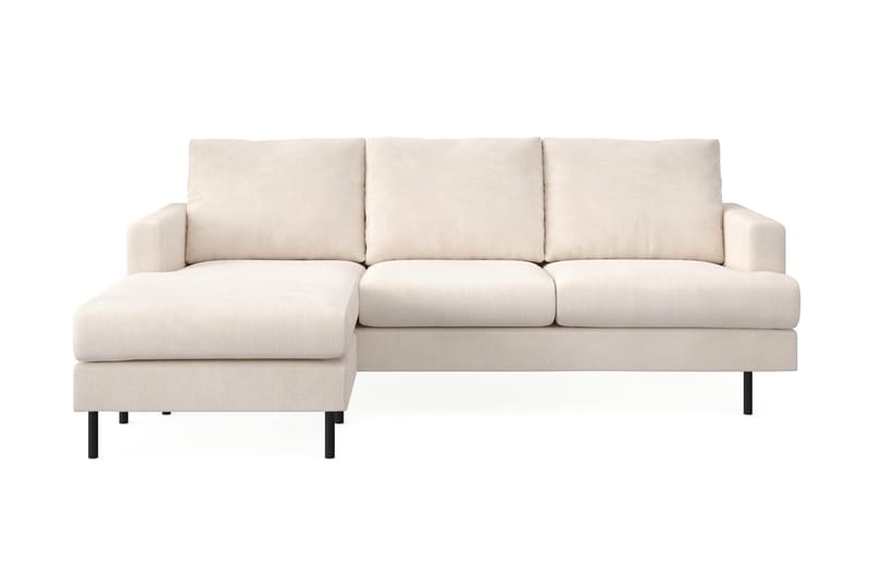 Menard Compact 3-seters Venstrevendt L-formet Divansofa i Manchester - Beige - Møbler - Sofaer - Sofaer med sjeselong - 3 seters sofa med divan