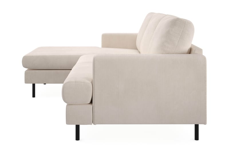 Menard Compact 3-seters Venstrevendt L-formet Divansofa i Manchester - Beige - Møbler - Sofaer - Sofaer med sjeselong - 3 seters sofa med divan