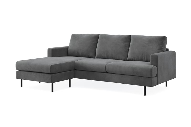 Menard Compact 3-seters Venstrevendt L-formet Divansofa i Manchester - Grå - Møbler - Sofaer - Sofaer med sjeselong - 3 seters sofa med divan