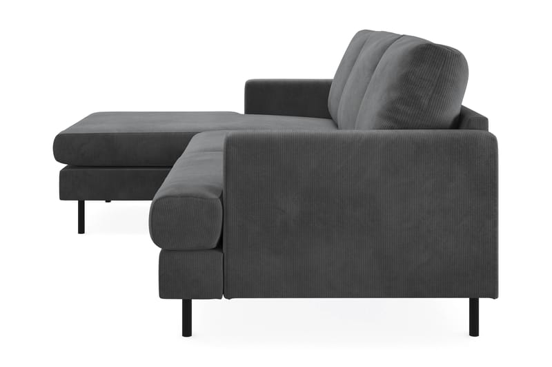 Menard Compact 3-seters Venstrevendt L-formet Divansofa i Manchester - Grå - Møbler - Sofaer - Sofaer med sjeselong - 3 seters sofa med divan