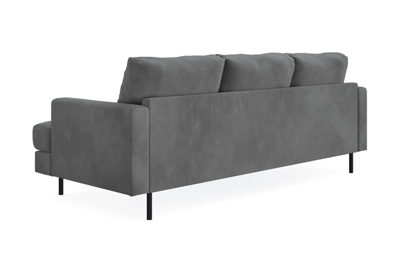 Menard Compact 3-seters Venstrevendt L-formet Divansofa i Manchester - Grå - Møbler - Sofaer - Sofaer med sjeselong - 3 seters sofa med divan
