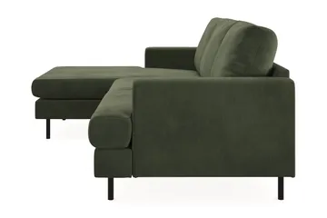 Menard Compact 3-seters Venstrevendt L-formet Divansofa i Manchester - Grønn - Møbler - Sofaer - Sofaer med sjeselong - 3 seters sofa med divan