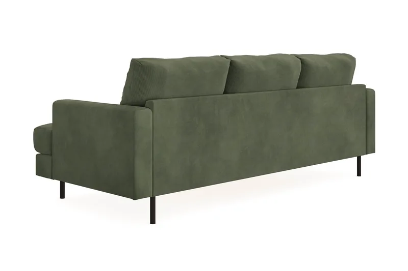 Menard Compact 3-seters Venstrevendt L-formet Divansofa i Manchester - Grønn - Møbler - Sofaer - Sofaer med sjeselong - 3 seters sofa med divan