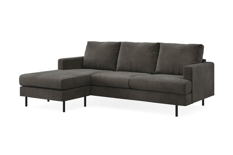 Menard Compact 3-seters Venstrevendt L-formet Divansofa i Manchester - Mørk grå - Møbler - Sofaer - Sofaer med sjeselong - 3 seters sofa med divan