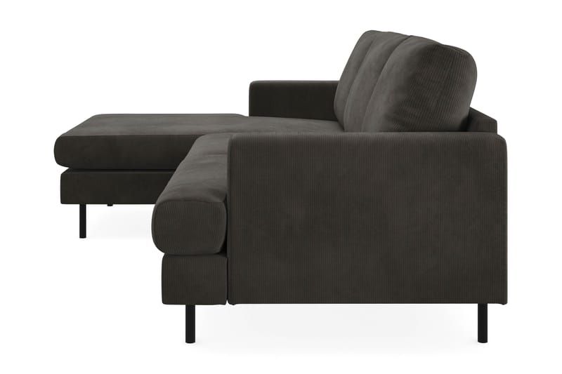 Menard Compact 3-seters Venstrevendt L-formet Divansofa i Manchester - Mørk grå - Møbler - Sofaer - Sofaer med sjeselong - 3 seters sofa med divan