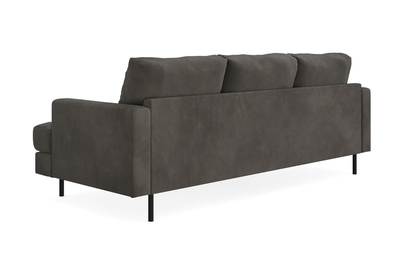 Menard Compact 3-seters Venstrevendt L-formet Divansofa i Manchester - Mørk grå - Møbler - Sofaer - Sofaer med sjeselong - 3 seters sofa med divan