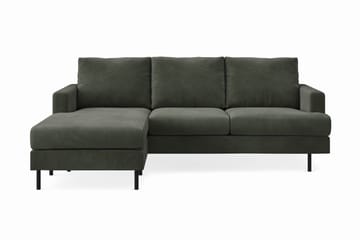 Menard Compact 3-seters Venstrevendt L-formet Divansofa i Manchester - Mørk grønn - Møbler - Sofaer - Sofaer med sjeselong - 3 seters sofa med divan