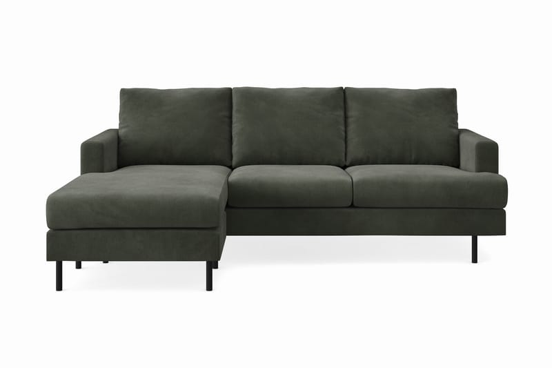 Menard Compact 3-seters Venstrevendt L-formet Divansofa i Manchester - Mørk grønn - Møbler - Sofaer - Sofaer med sjeselong - 3 seters sofa med divan