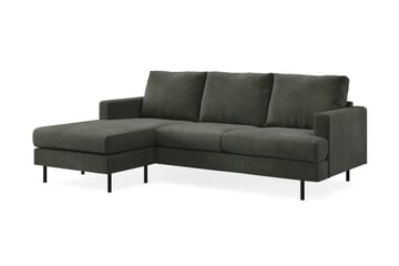 Menard Compact 3-seters Venstrevendt L-formet Divansofa i Manchester - Mørk grønn - Møbler - Sofaer - Sofaer med sjeselong - 3 seters sofa med divan