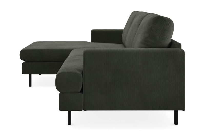 Menard Compact 3-seters Venstrevendt L-formet Divansofa i Manchester - Mørk grønn - Møbler - Sofaer - Sofaer med sjeselong - 3 seters sofa med divan