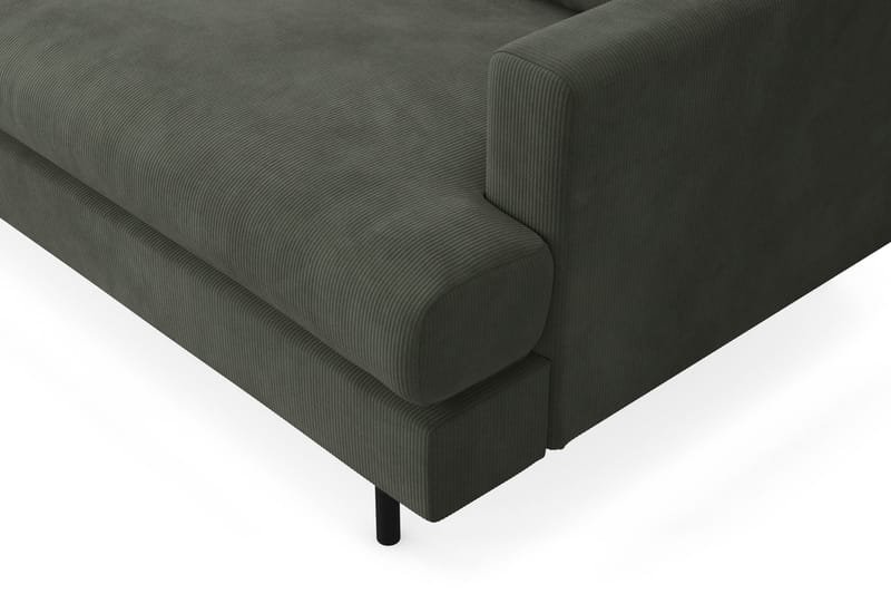 Menard Compact 3-seters Venstrevendt L-formet Divansofa i Manchester - Mørk grønn - Møbler - Sofaer - Sofaer med sjeselong - 3 seters sofa med divan