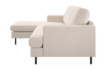 Menard Compact 3-seters Venstrevendt L-formet Divansofa i Stoff - Beige - Møbler - Sofaer - Sofaer med sjeselong - 3 seters sofa med divan
