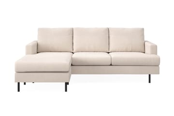 Menard Compact 3-seters Venstrevendt L-formet Divansofa i Stoff - Beige - Møbler - Sofaer - Sofaer med sjeselong - 3 seters sofa med divan