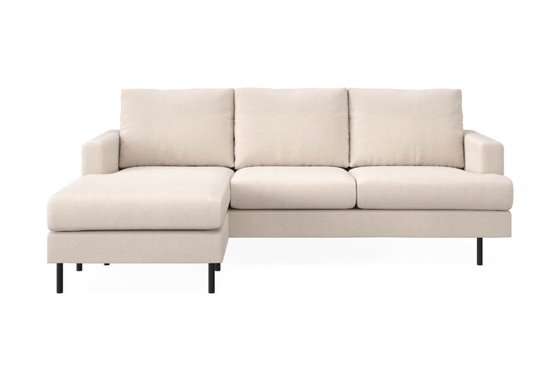 Menard Compact 3-seters Venstrevendt L-formet Divansofa i Stoff - Beige - Møbler - Sofaer - Sofaer med sjeselong - 3 seters sofa med divan