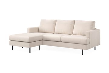 Menard Compact 3-seters Venstrevendt L-formet Divansofa i Stoff - Beige - Møbler - Sofaer - Sofaer med sjeselong - 3 seters sofa med divan