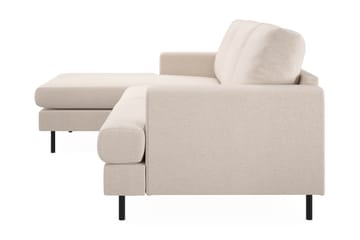 Menard Compact 3-seters Venstrevendt L-formet Divansofa i Stoff - Beige - Møbler - Sofaer - Sofaer med sjeselong - 3 seters sofa med divan