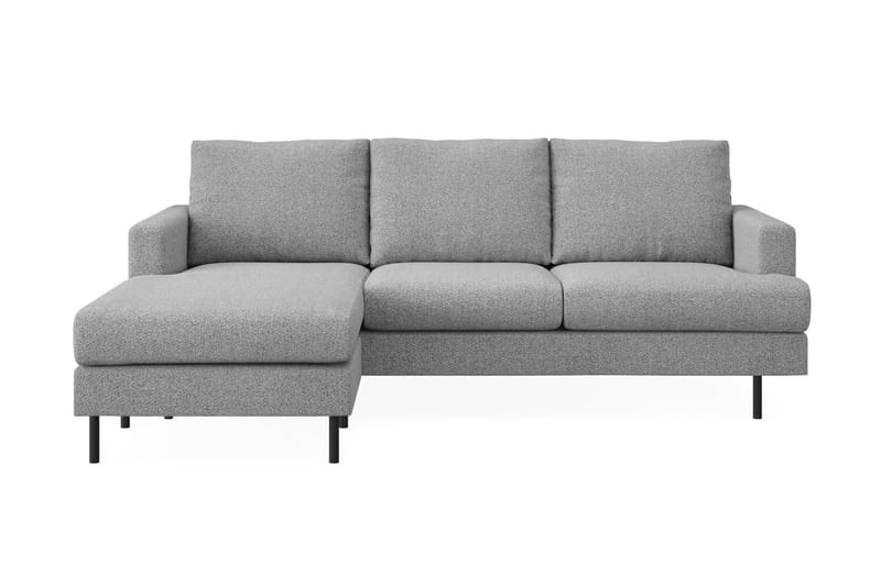 Menard Compact 3-seters Venstrevendt L-formet Divansofa i Stoff - Grå - Møbler - Sofaer - Sofaer med sjeselong - 3 seters sofa med divan