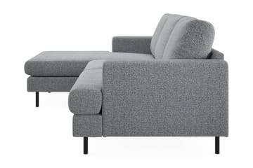 Menard Compact 3-seters Venstrevendt L-formet Divansofa i Stoff - Grå - Møbler - Sofaer - Sofaer med sjeselong - 3 seters sofa med divan