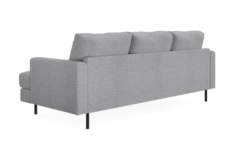 Menard Compact 3-seters Venstrevendt L-formet Divansofa i Stoff - Grå - Møbler - Sofaer - Sofaer med sjeselong - 3 seters sofa med divan