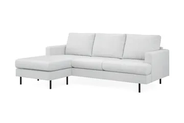 Menard Compact 3-seters Venstrevendt L-formet Divansofa i Stoff - Lys grå - Møbler - Sofaer - Sofaer med sjeselong - 3 seters sofa med divan