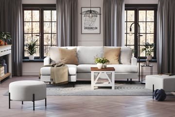 Menard Compact 3-seters Venstrevendt L-formet Divansofa i Stoff - Lys grå - Møbler - Sofaer - Sofaer med sjeselong - 3 seters sofa med divan