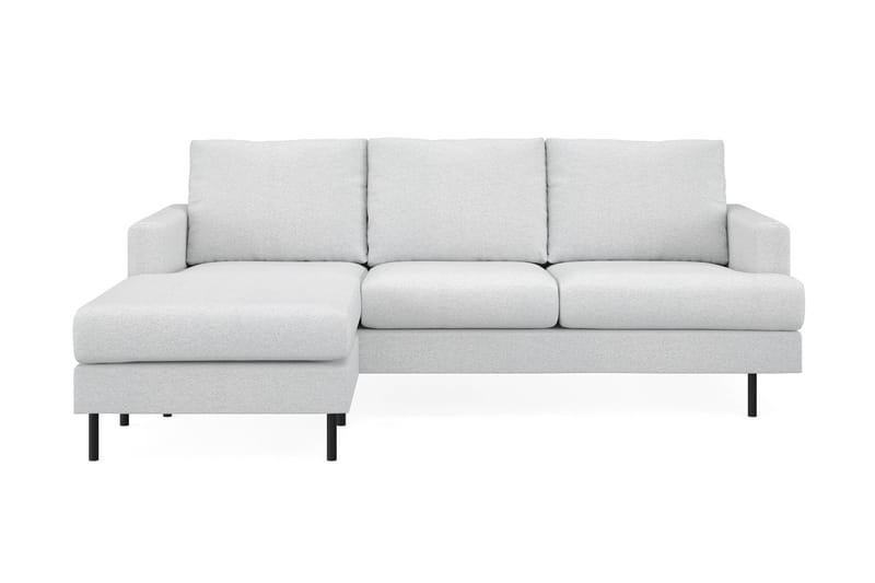 Menard Compact 3-seters Venstrevendt L-formet Divansofa i Stoff, Lys grå