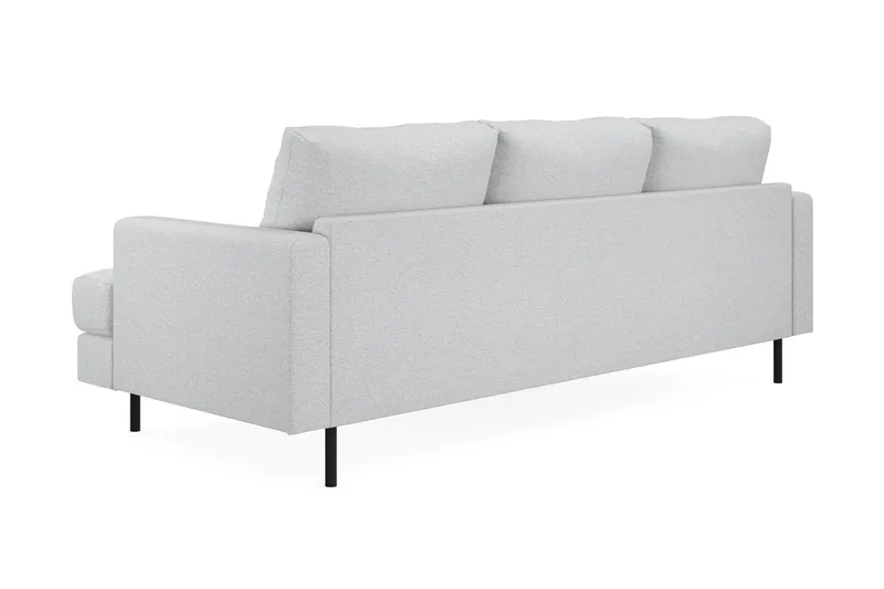 Menard Compact 3-seters Venstrevendt L-formet Divansofa i Stoff - Lys grå - Møbler - Sofaer - Sofaer med sjeselong - 3 seters sofa med divan