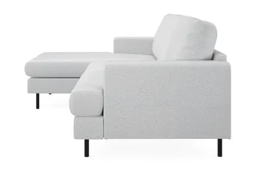 Menard Compact 3-seters Venstrevendt L-formet Divansofa i Stoff - Lys grå - Møbler - Sofaer - Sofaer med sjeselong - 3 seters sofa med divan