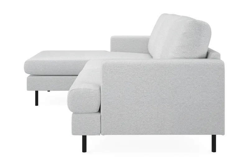 Menard Compact 3-seters Venstrevendt L-formet Divansofa i Stoff - Lys grå - Møbler - Sofaer - Sofaer med sjeselong - 3 seters sofa med divan