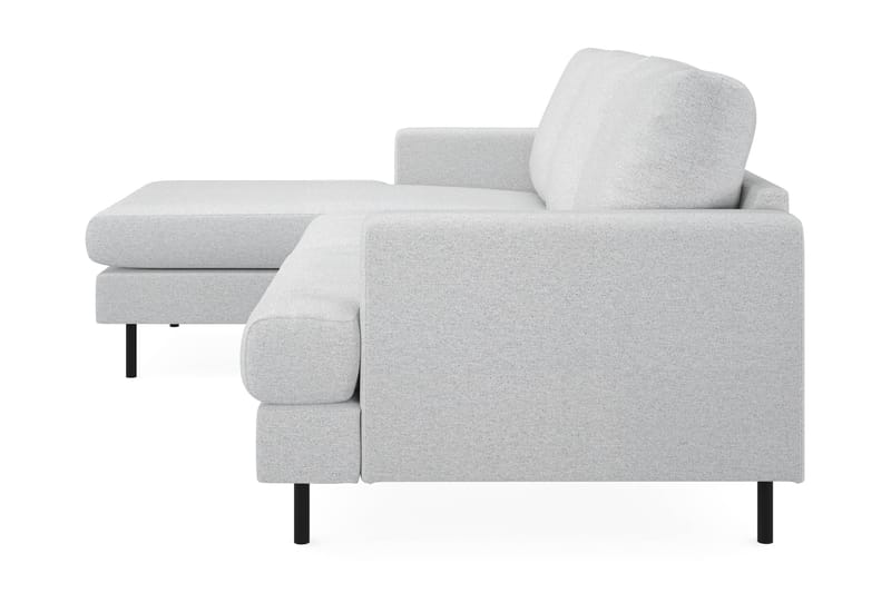 Menard Compact 3-seters Venstrevendt L-formet Divansofa i Stoff - Lys grå - Møbler - Sofaer - Sofaer med sjeselong - 3 seters sofa med divan
