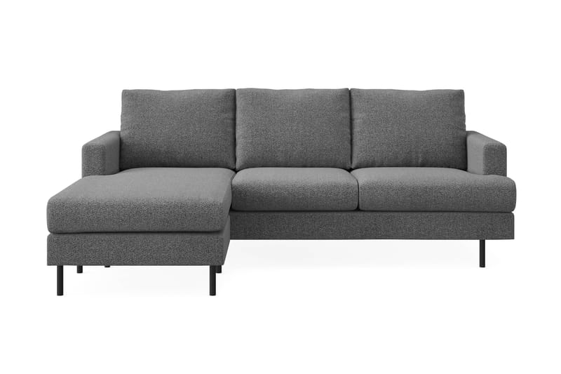 Menard Compact 3-seters Venstrevendt L-formet Divansofa i Stoff - Mørk grå - Møbler - Sofaer - Sofaer med sjeselong - 3 seters sofa med divan