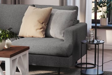Menard Compact 3-seters Venstrevendt L-formet Divansofa i Stoff - Mørk grå - Møbler - Sofaer - Sofaer med sjeselong - 3 seters sofa med divan