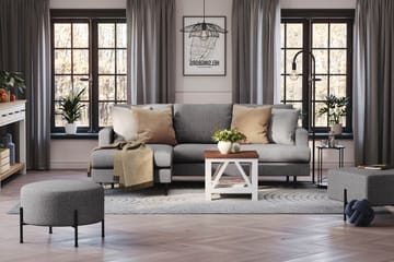 Menard Compact 3-seters Venstrevendt L-formet Divansofa i Stoff - Mørk grå - Møbler - Sofaer - Sofaer med sjeselong - 3 seters sofa med divan