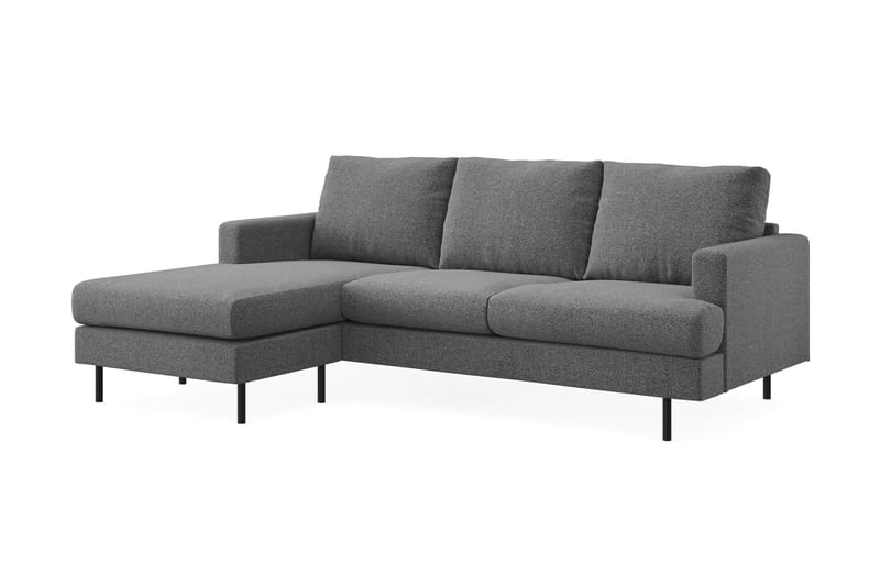Menard Compact 3-seters Venstrevendt L-formet Divansofa i Stoff - Mørk grå - Møbler - Sofaer - Sofaer med sjeselong - 3 seters sofa med divan