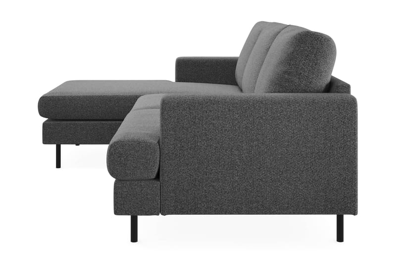 Menard Compact 3-seters Venstrevendt L-formet Divansofa i Stoff - Mørk grå - Møbler - Sofaer - Sofaer med sjeselong - 3 seters sofa med divan