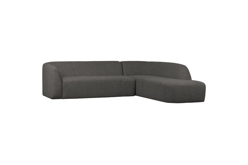 Mooli Sofa med Sjeselong 3-seter, Grå/Svart