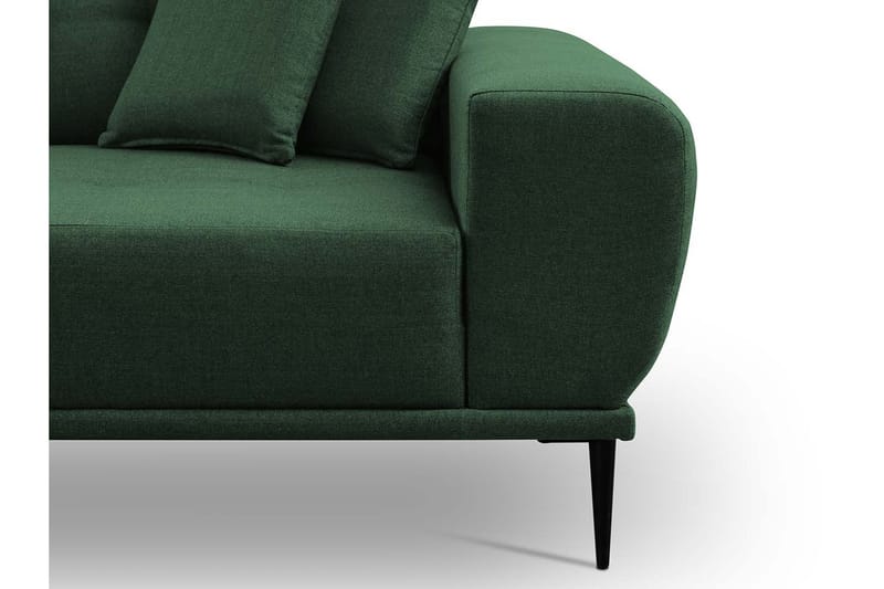 3-seters Sofa med Divan Rapana Høyre med Puter - Fløyel/Lysegrå/Svart - Fløyelssofaer - 3 seters sofa med divan - Sofaer med sjeselong